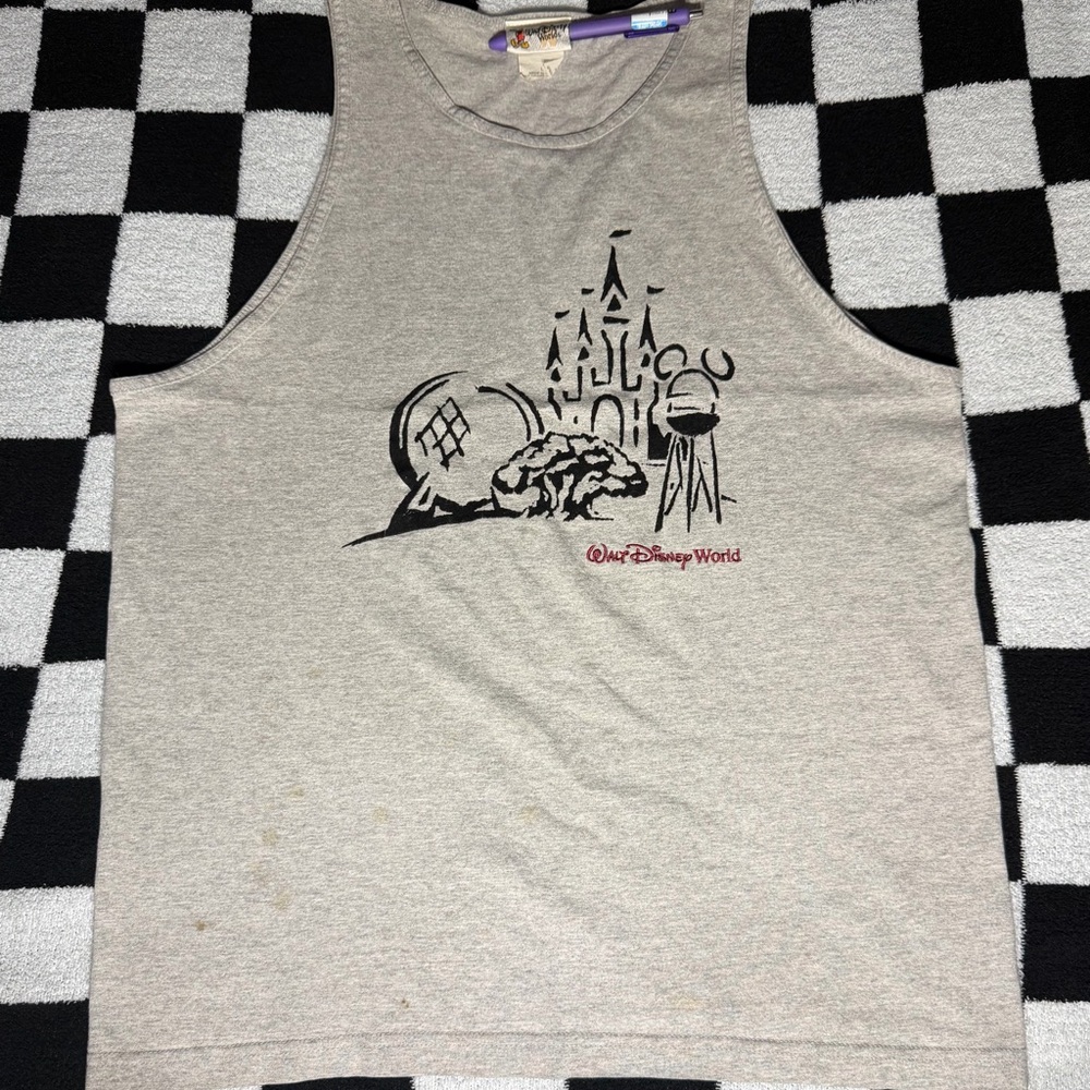 Walt Disney World Gray Sleeveless Tank Top Size L Disney Franchise - Picture 1 of 4